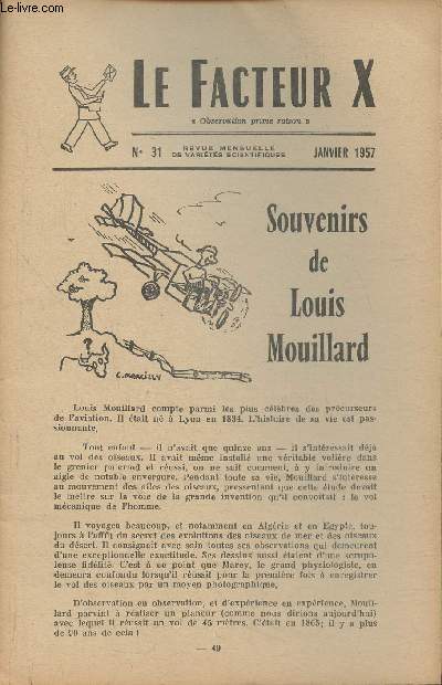Le facteur X n31- Janvier 1957- Souvenirs de Louis Mouillard