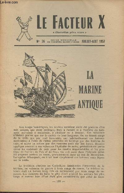 Le facteur X n36- Juillet-Aout 1957- La marine Antique