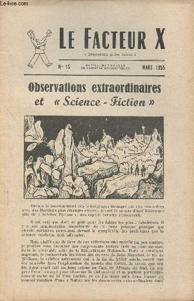 Le facteur X n15- Mars 1955- Observations extraordinaires et 