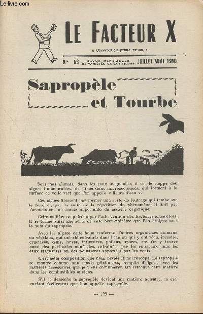 Le facteur X n63- Juillet-Aout 1960- Saprople et Tourbe