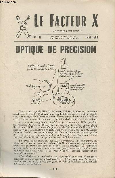 Le facteur X n98- Mai 1964- Optique de prcision