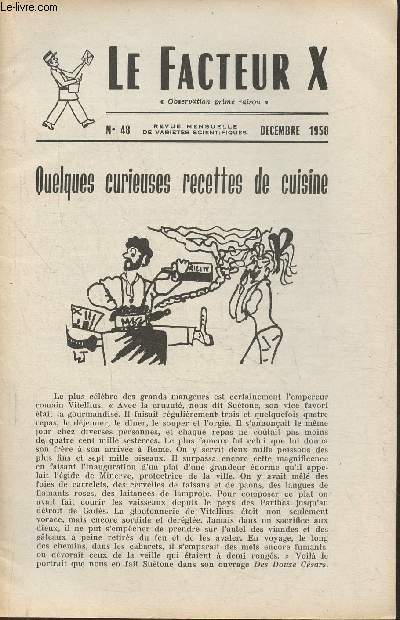 Le facteur X n48- Dcembre 1958- Quelques curieuses recettes de cuisine
