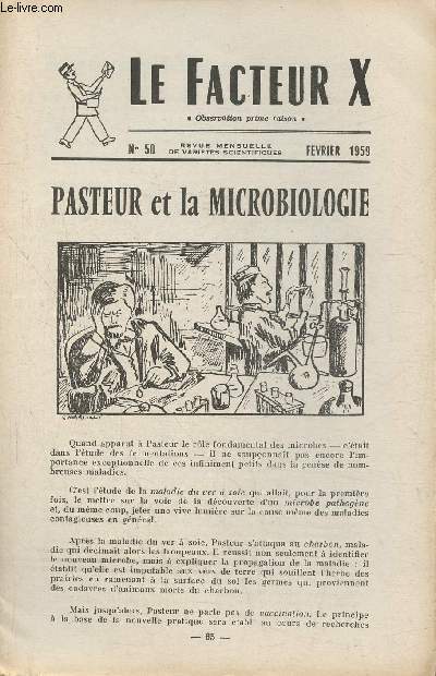 Le facteur X n50- Fvrier 1959- Pasteur et la microbiologie