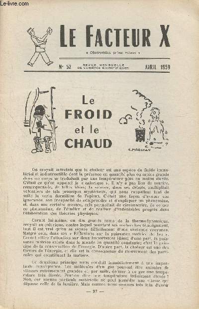 Le facteur X n52- Avril 1959- Le froid et le chaud