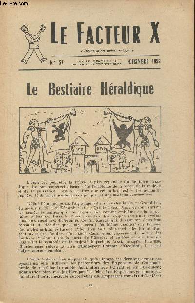 Le facteur X n57- Dcembre 1959- Le bestiaire Hraldique