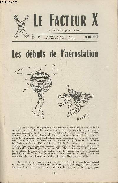Le facteur X n79- Avril 1962- Les dbuts de l'arostation