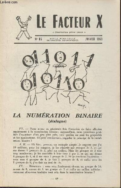 Le facteur X n85- Janvier 1963- La numrotation binaire (dialogue)