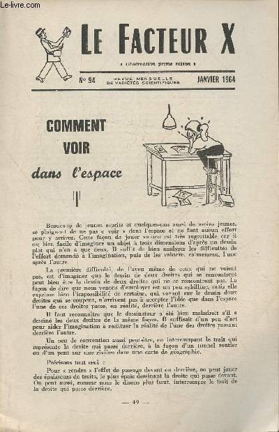 Le facteur X n94- Janvier 1964- Comment vois dans l'espace