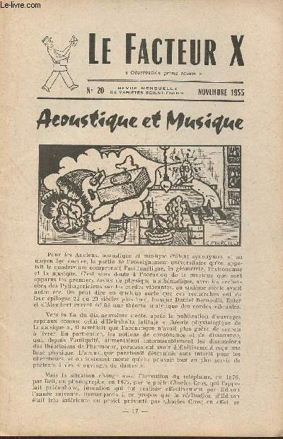 Le facteur X n20- Novembre 1955- Acoustique et musique