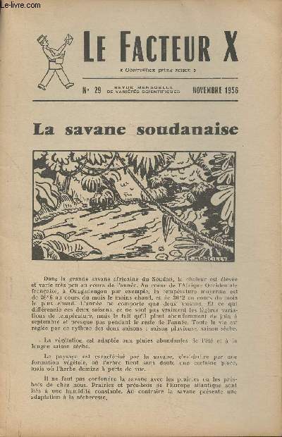 Le facteur X n29- Novembre 1956- La savane soudanaise