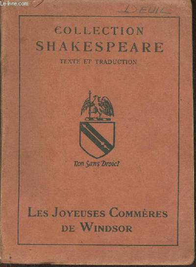 Les joyeuses Commres de Windsor (Colletion Shakespeare- Texte et traduction)
