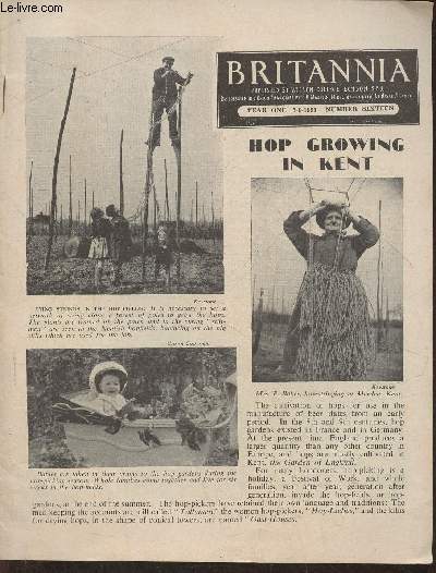 Britannia n16- 5-9-1951-Sommaire: Hop growng in Kent- Roads of destiny by O. Henry- The old city of Winchester- Little billee- William Shakespeare thackeray, the author of Vanity Fair- Public houses in Great Britain- etc.