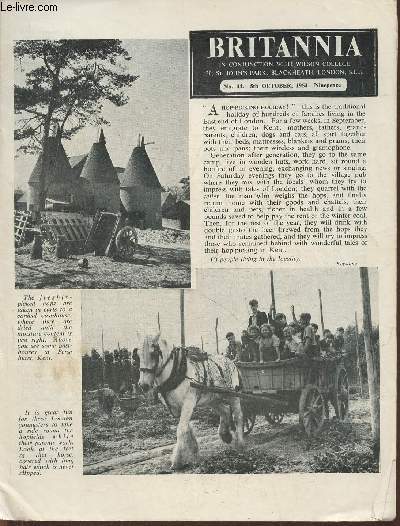 Britannia n44- 5th october 1954-Sommaire: Llangollen international music festival- A country diary: September-October- the Cosmopolitan quarter of London- Adult education in London- the charge of the light brigade- Daniel Defoe, the author of Robin Cruso
