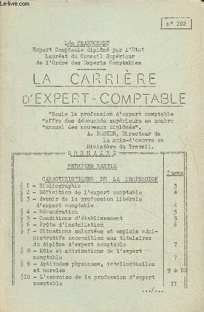 La carrire d'expert-comptable