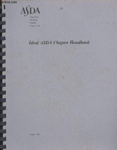 Ideal ASDA chapter handbook- august 1995