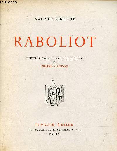 Raboliot - Illustre par Pierre Gandon.
