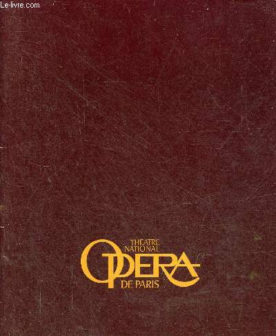 Programme : Theatre national opra de Paris - L'enfant et les sortilges - Oedipus rex - Vendredi 23 mai 1980  19h30.