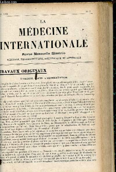 La mdecine internationale illustre n7 juillet 1910 - L'alcool dans l'alimentation - deux prparations sous forme d'lixir qui donnent des effets surprenants dans les maladies des troubles de la nutrution et de l'appauvrissement du sang ...