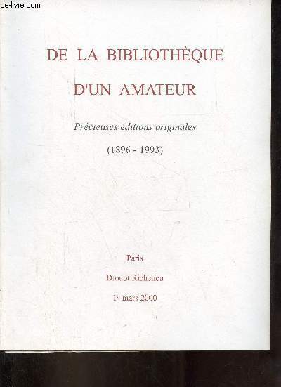 Catalogue de ventes aux enchres - Etude Tajan - De la bibliothque d'un amateur prcieuses ditions originales (1896-1993) - Drouot Richelieu salle n6 - Mercredi 1er mars 2000.