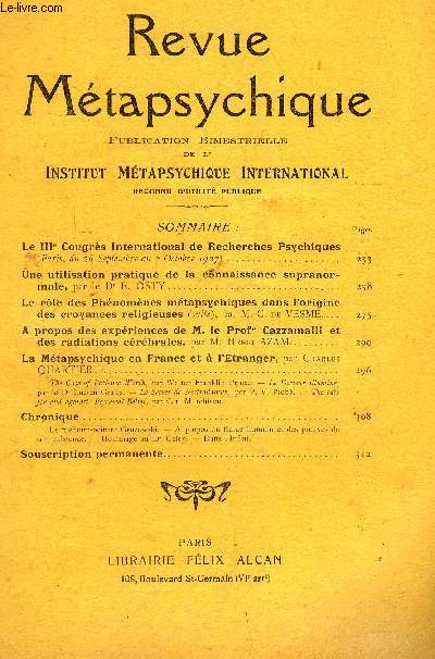 Revue Mtapsychique. Juillet-Aot 1927. N4