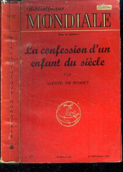La confession d'enfant du sicle. N17 du 30 Septembre 1953.