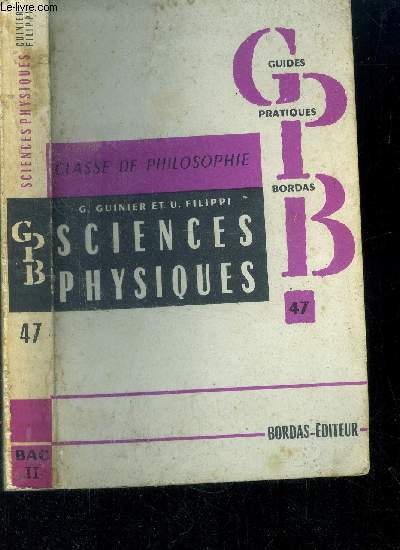 Sciences physiques. Classe de philosophie.