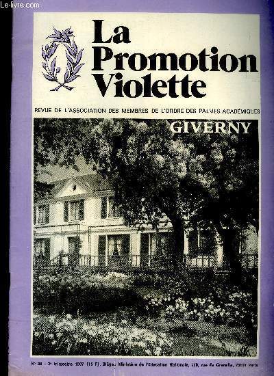 Catalogue : La promotion Violette. Revue de l'association des membres de l'ordre des Palmes Acadmiques. N98 - 3e trimestre 1987.