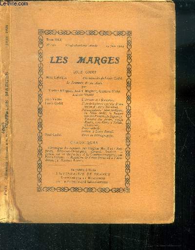 Les marges. Tome XXX. N120 du 15 juin 1924.