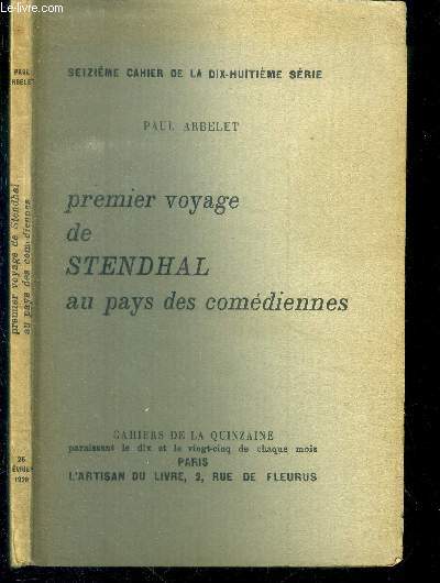 Premier voyage de Stendhal au pays des comdiennes