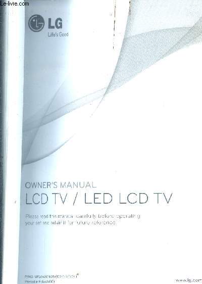 Notice : Lcd Tv/ Led Lcd Tv