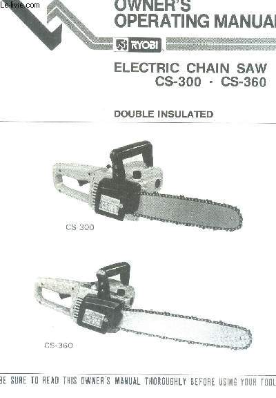Owner's operating manual. Electric Chain saw Cs-300. Cs-360 - Collectif - 0 - Photo 1/1