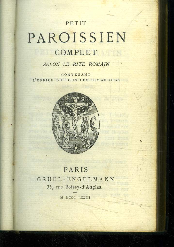 Petit paroissien complet selon le rite romain