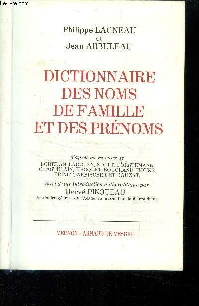 Dictionnaire des noms de famille et des prnoms