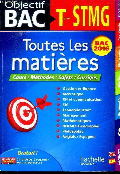 Objectif Bac Term STMG Toutes les matires Bac 2016