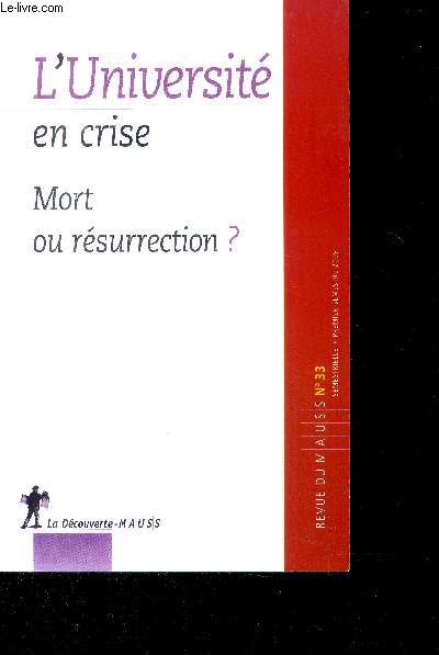 L'Universit en crise - Mort ou rsurrection?