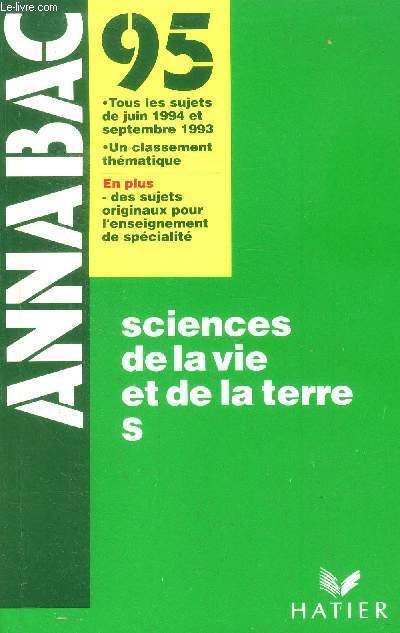 Annabac 95 Science de la vie et de la terre S