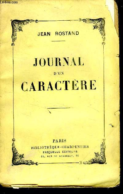Journal d'un caractre