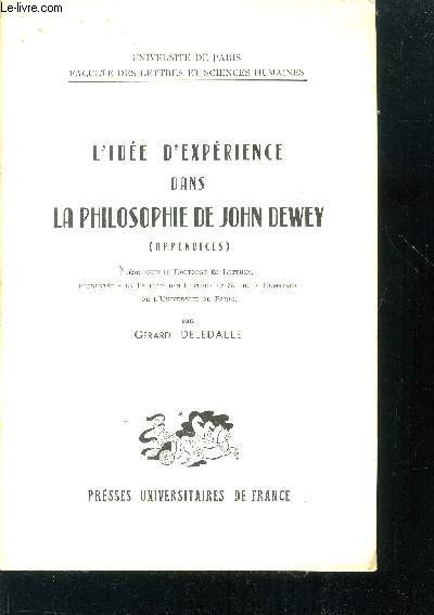 L'ide d'exprience dans la philosophie de John Dewey (appendices)