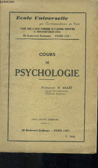 Cours de psychologie