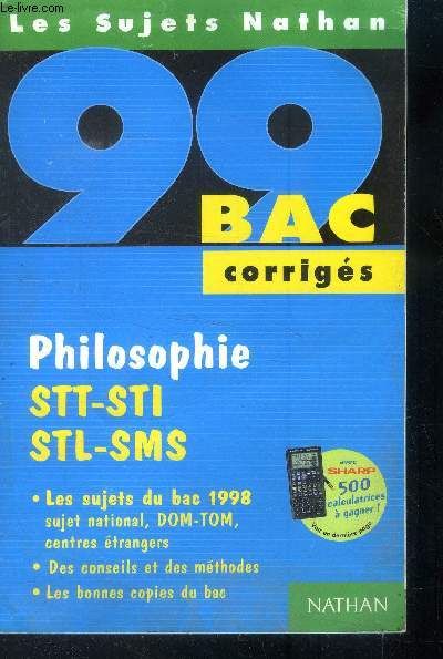 Bac corrigs Philosophie STT-STI-STL-SMS