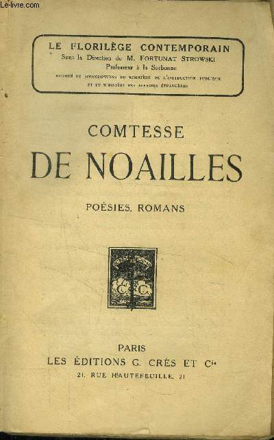Comtesse de Noailles,Posie, Romans