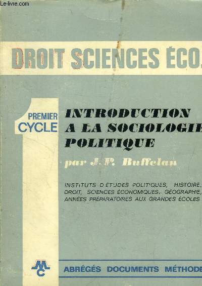 Droit sciences co. Introduction  la sociologie politique