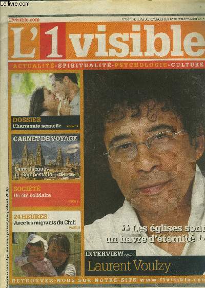 L'invisible Le journal qui vous veut du bien! N28, juillet aout 2012. Laurent Voulzy- Saint Jacques de Compostelle- Un t solidaire- 24 heures avec les migrants du Chili...