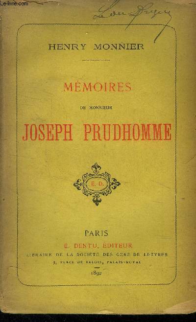 Mmoires de monsieur Joseph Prudhomme