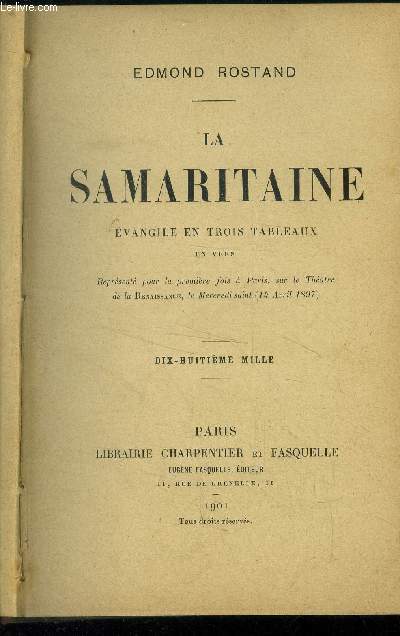 La samaritaine. Evangile en trois tableaux