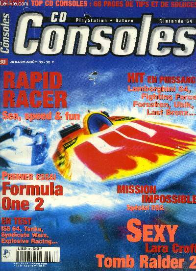 Cd Consoles : Rapid racer, sea , speed & fun- Hit en puissance , lamborghini 64, Fighting force, forsaken, ubik, last bronx- Formula one 2 ...