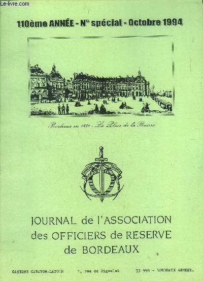 Journal de l'association des officiers de rserve de Bordeaux, n spcial, 110me anne, octobre 1994.