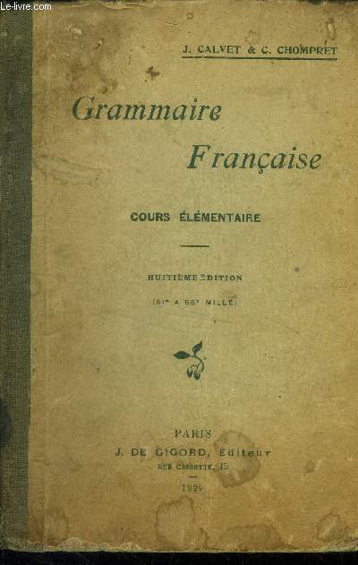 Grammaire franaise, cours lmentaire