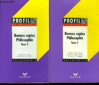 Bonnes copies philosophie Tome I et II