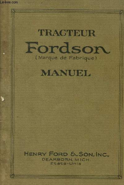 Tracteur fordson manuel